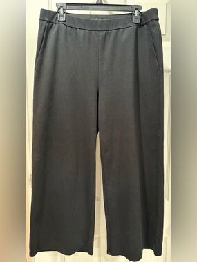 NWOT Eileen Fisher Black Wide Leg Cropped Pants